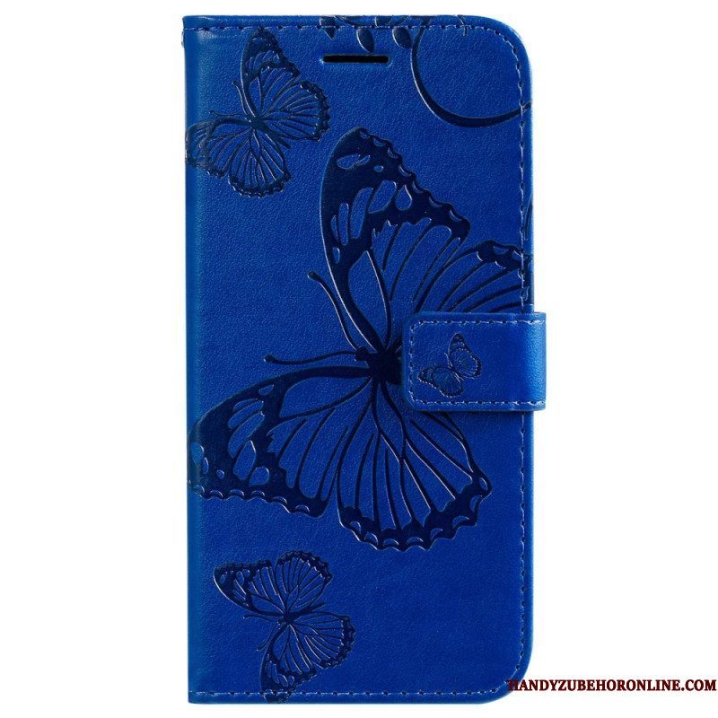 Flip Case voor Sony Xperia 5 IV Met Ketting Gigantische Riemvlinders
