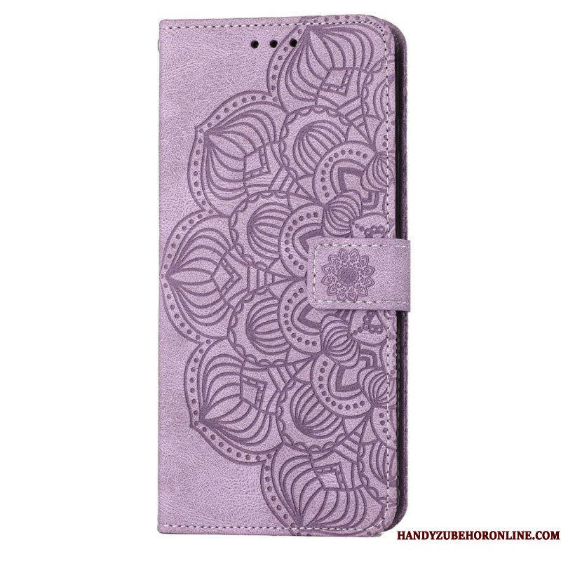 Flip Case voor Xiaomi 12T / 12T Pro Met Ketting Barokke Mandala Met Bandjes