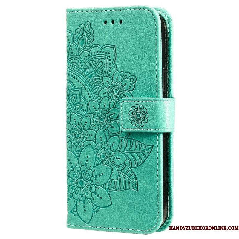 Flip Case voor Xiaomi 12T / 12T Pro Met Ketting Strakke Mandala