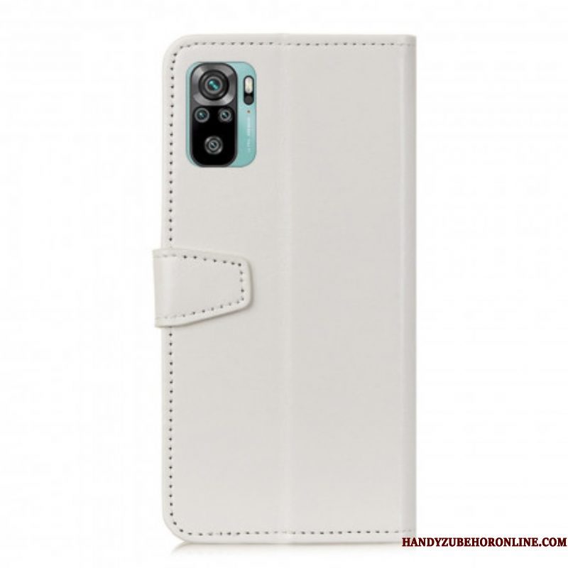 Flip Case voor Xiaomi Redmi Note 10 / 10S Eenvoudig Glanzend Leereffect