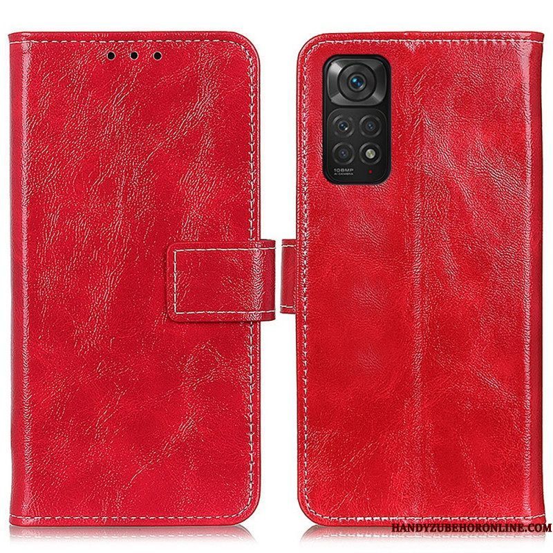 Flip Case voor Xiaomi Redmi Note 11 / 11S Glanzende En Zichtbare Naden