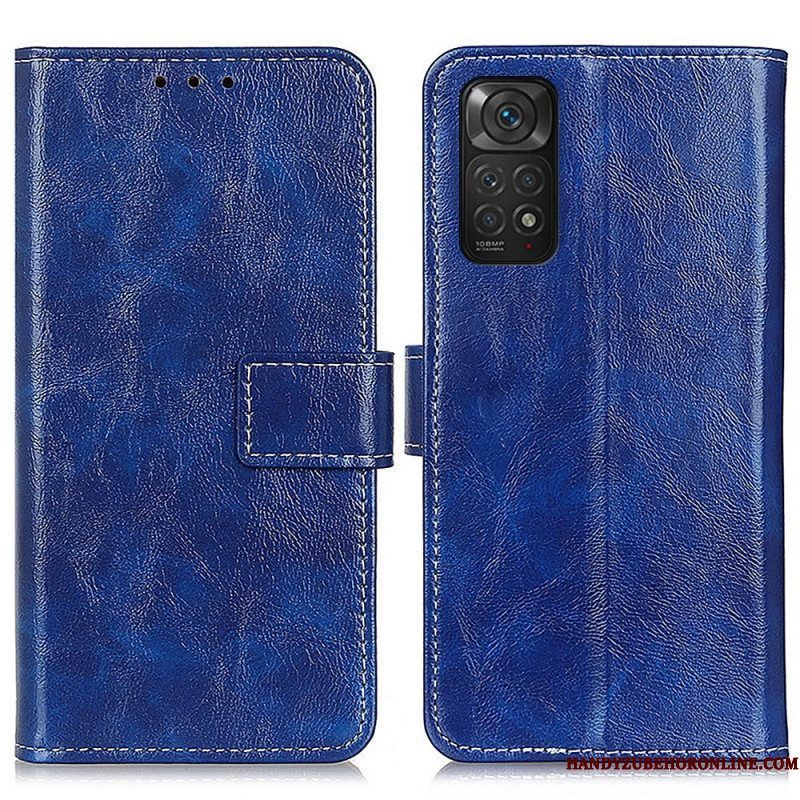 Flip Case voor Xiaomi Redmi Note 11 / 11S Glanzende En Zichtbare Naden