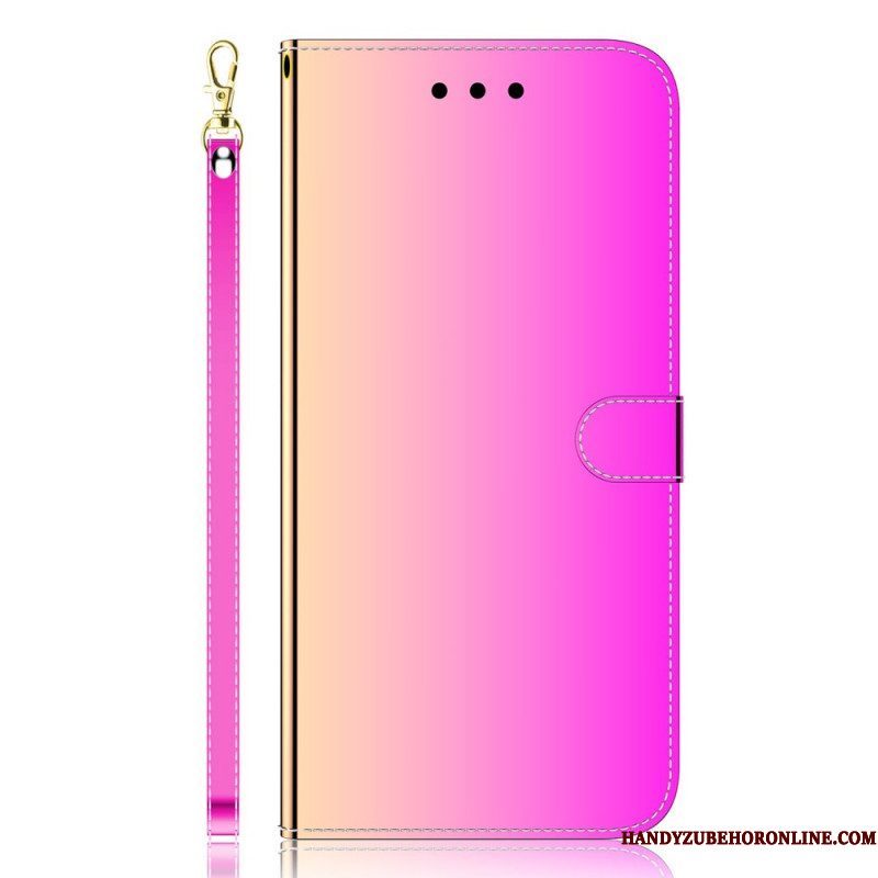 Flip Case voor Xiaomi Redmi Note 11 Pro Plus 5G Spiegelhoes Van Imitatieleer