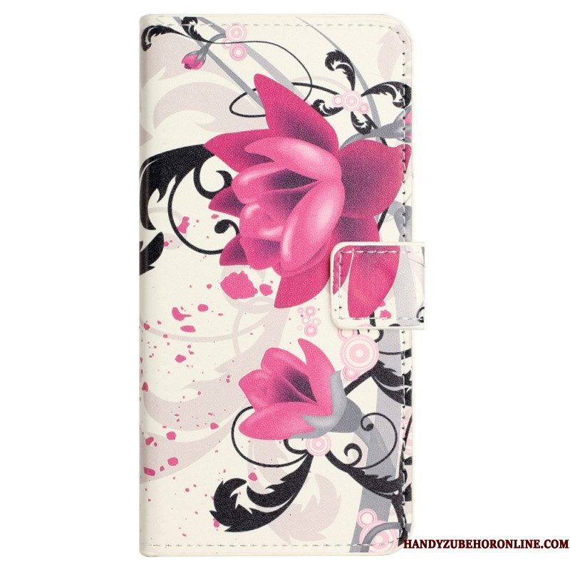 Flip Case voor Xiaomi Redmi Note 12 4G Tropische Bloemen