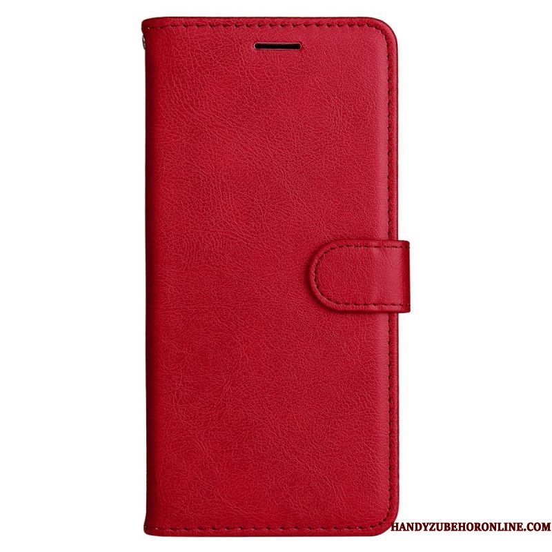 Flip Case voor Xiaomi Redmi Note 12 5G Met Ketting Effen Met Bandje