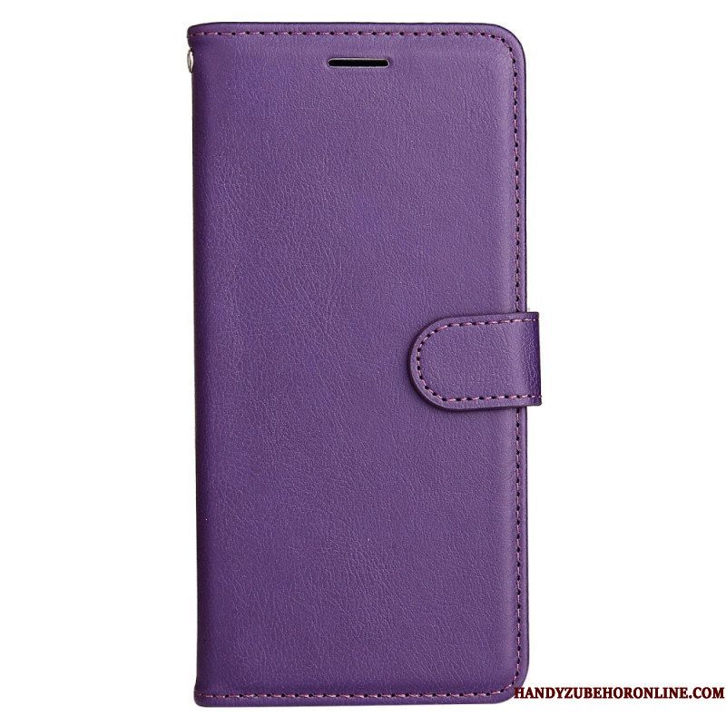 Flip Case voor Xiaomi Redmi Note 12 5G Met Ketting Effen Met Bandje