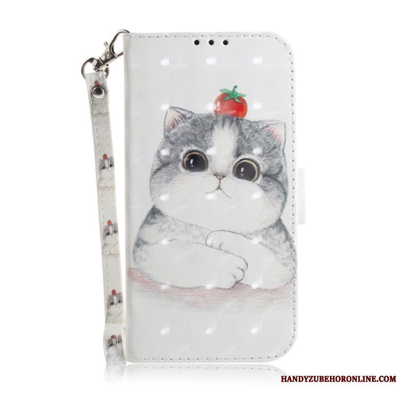 Flip Case voor iPhone 14 Plus Met Ketting String Katten