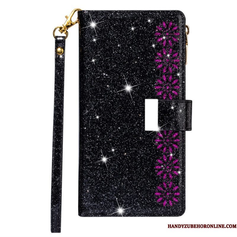 Flip Case voor iPhone 15 Pro Max Glitter Met Portemonnee