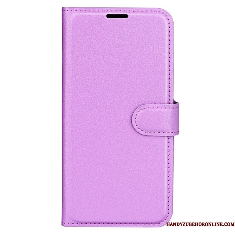 Folio-hoesje voor Huawei P60 Pro Litchi-leereffect