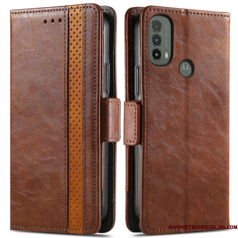 Folio-hoesje voor Moto E40 / E30 / E20 Bicolor Dubbele Sluiting Caseneo