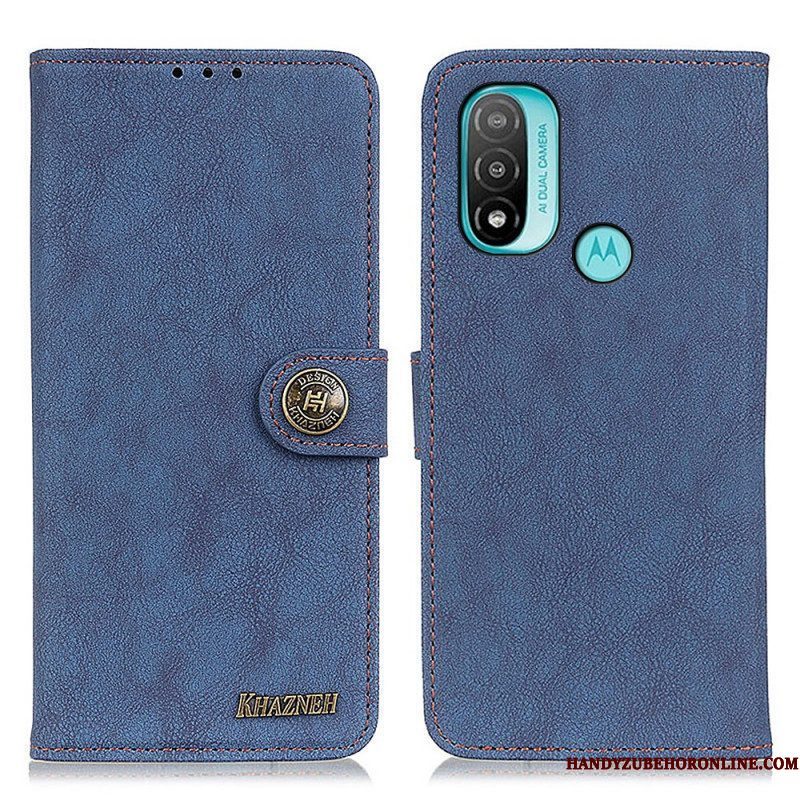 Folio-hoesje voor Moto E40 / E30 / E20 Khazneh Retro Splitleer