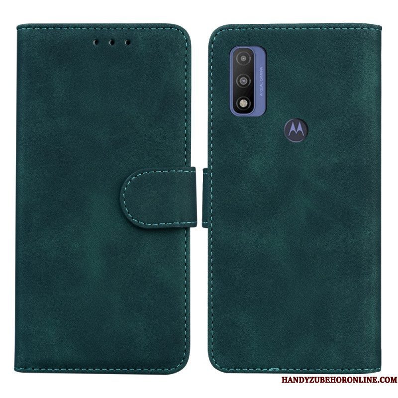 Folio-hoesje voor Moto E40 / E30 / E20 Monochroom Leereffect