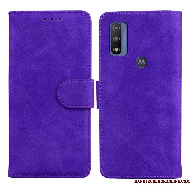 Folio-hoesje voor Moto E40 / E30 / E20 Monochroom Leereffect