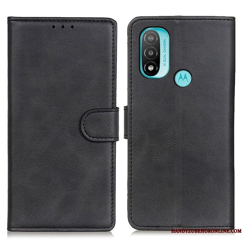 Folio-hoesje voor Moto E40 / E30 / E20 Retro Mat Leereffect