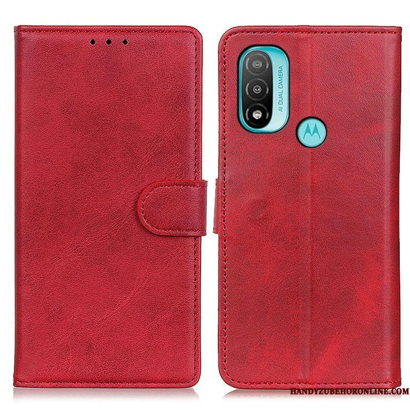 Folio-hoesje voor Moto E40 / E30 / E20 Retro Mat Leereffect