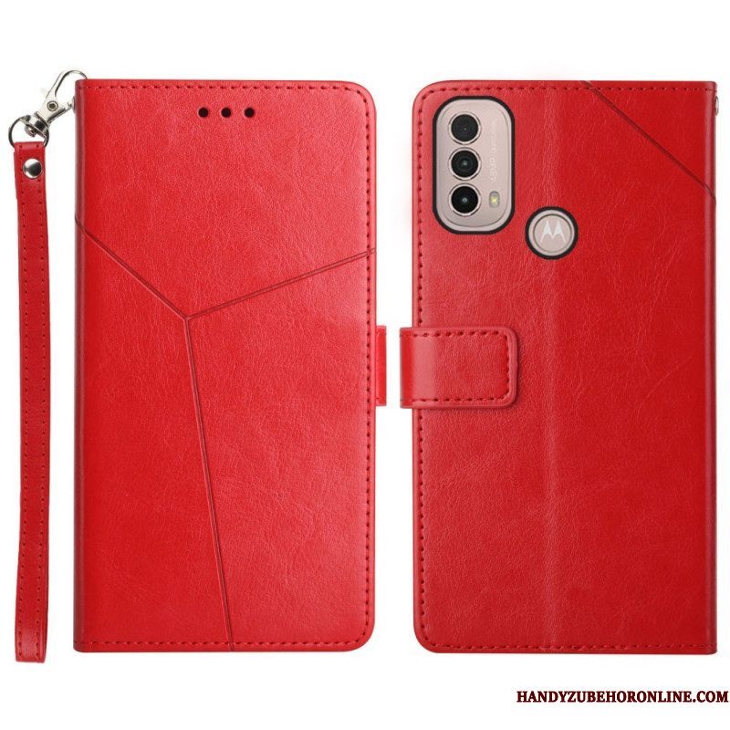 Folio-hoesje voor Moto E40 / E30 / E20 Stijl Leer Geo Y Design