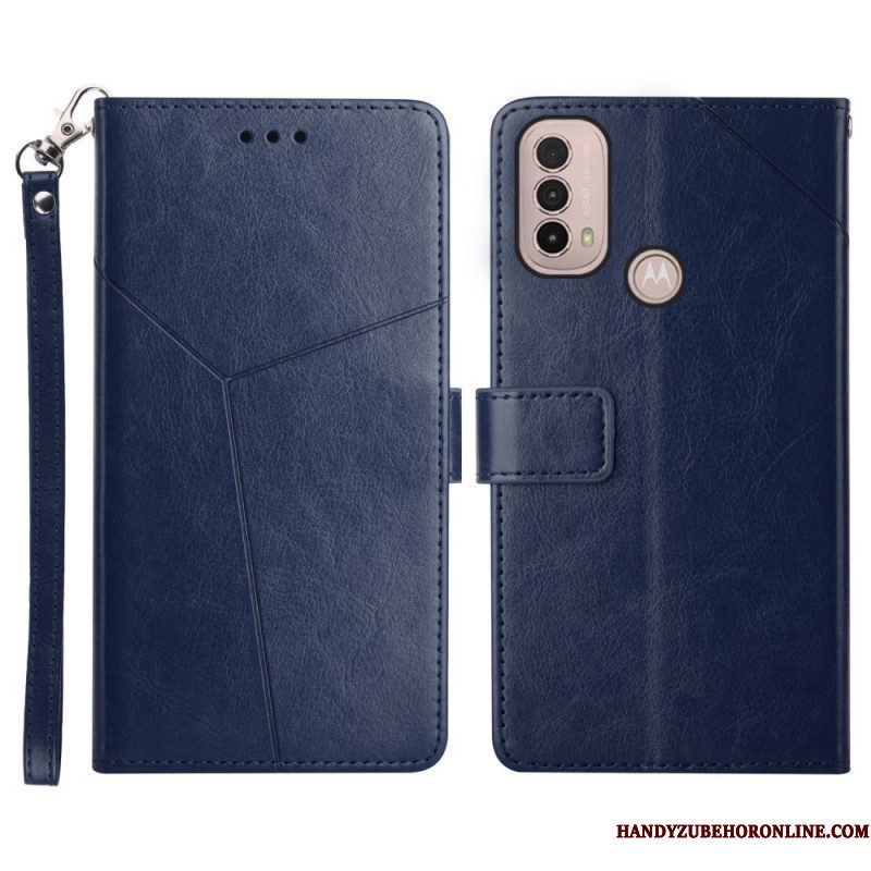 Folio-hoesje voor Moto E40 / E30 / E20 Stijl Leer Geo Y Design