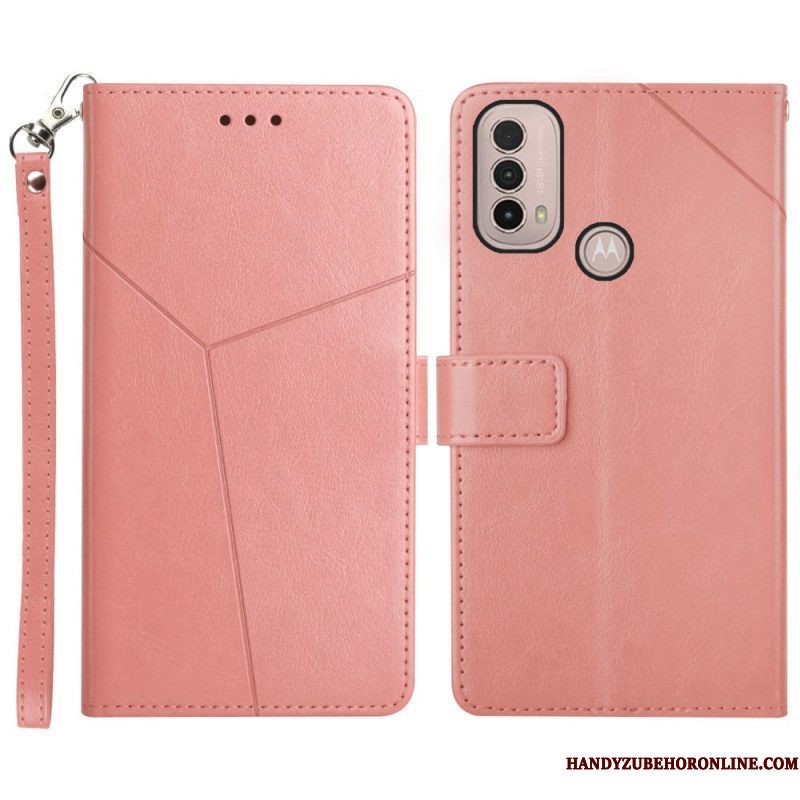 Folio-hoesje voor Moto E40 / E30 / E20 Stijl Leer Geo Y Design