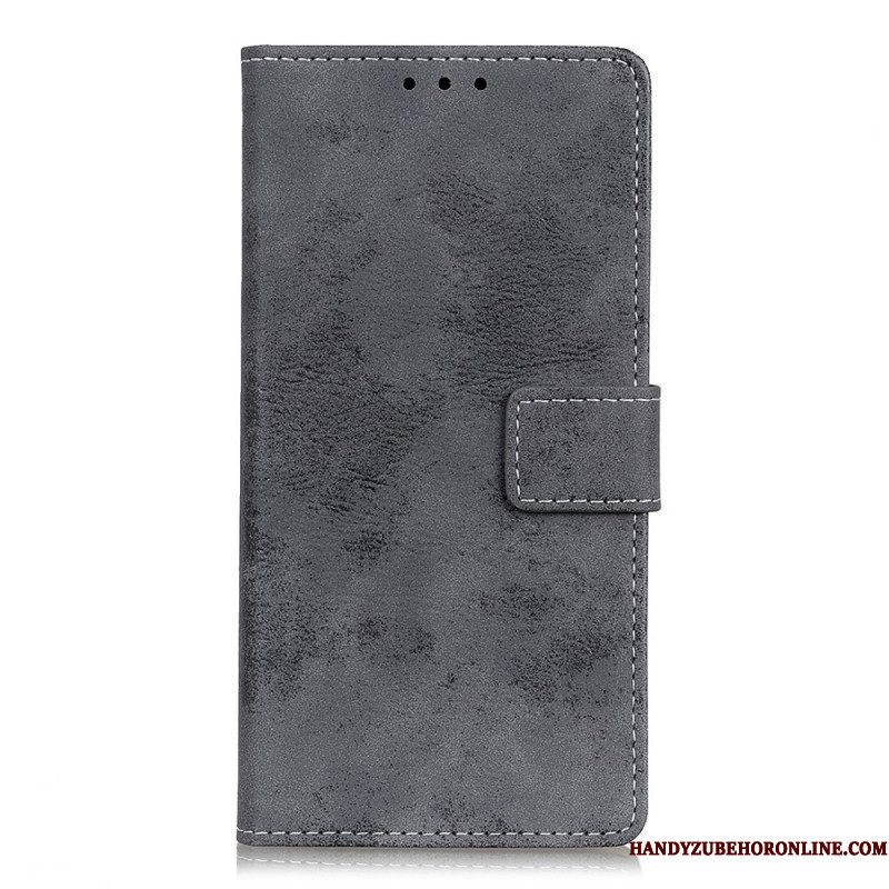 Folio-hoesje voor Moto E40 / E30 / E20 Vintage Leereffect