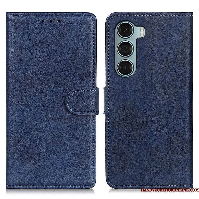 Folio-hoesje voor Moto G200 5G Retro Mat Leereffect