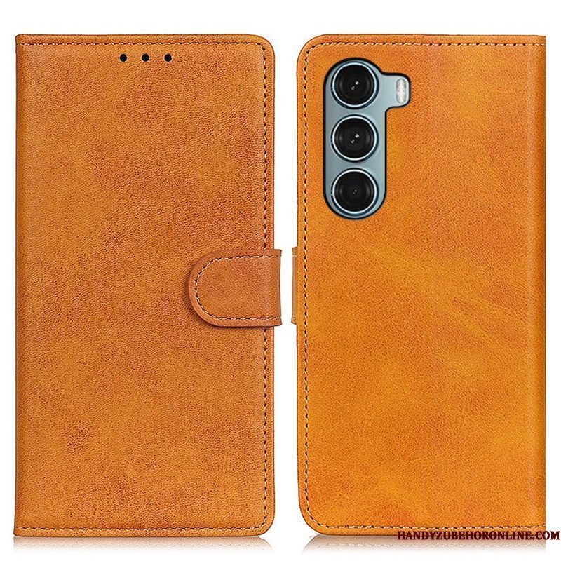 Folio-hoesje voor Moto G200 5G Retro Mat Leereffect