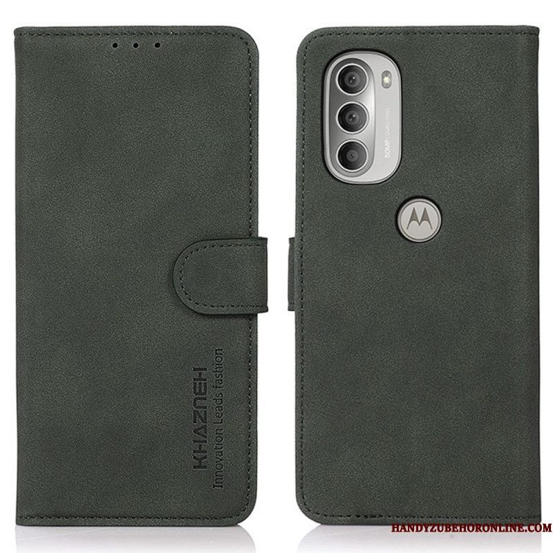 Folio-hoesje voor Moto G51 5G Khazneh Modieus Leereffect