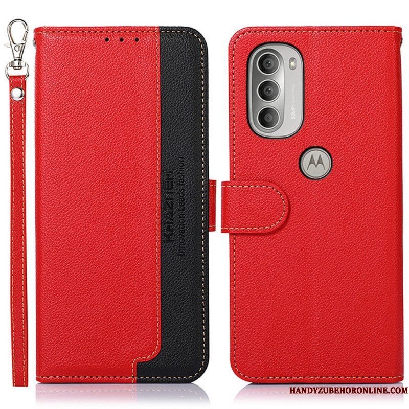 Folio-hoesje voor Moto G51 5G Lychee-stijl Rfid Khazneh