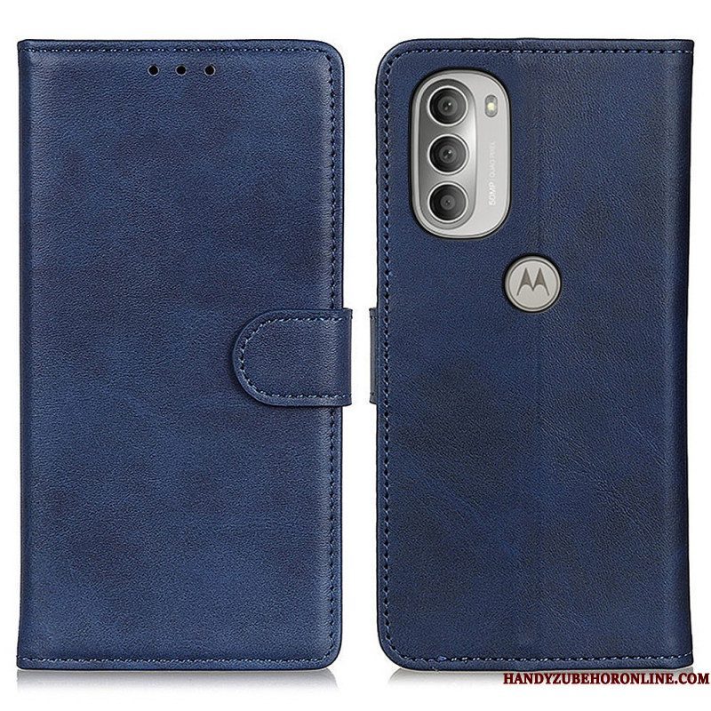 Folio-hoesje voor Moto G51 5G Retro Mat Leereffect