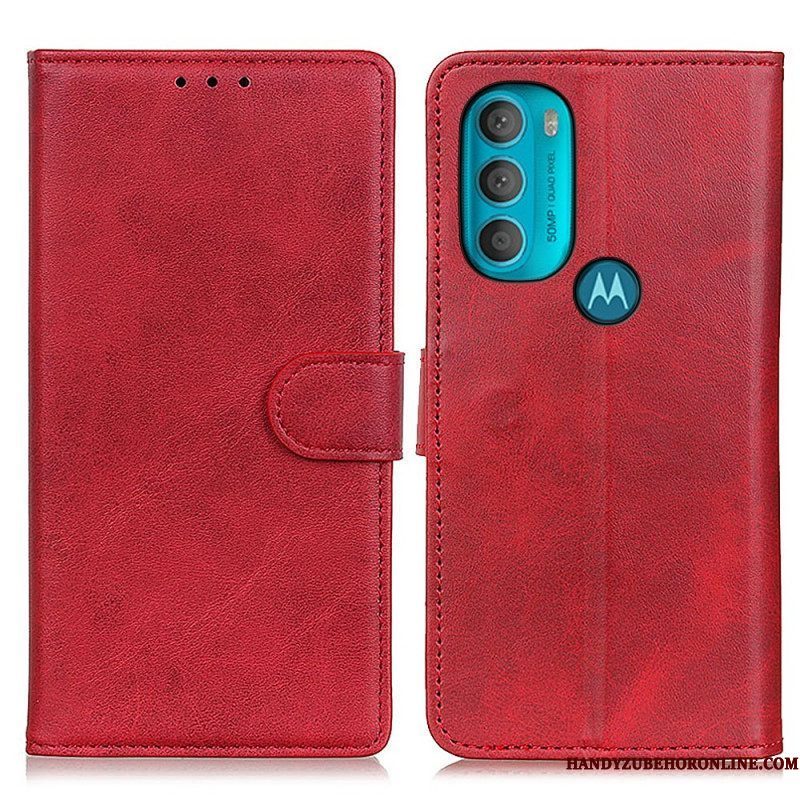 Folio-hoesje voor Moto G71 5G Retro Mat Leereffect