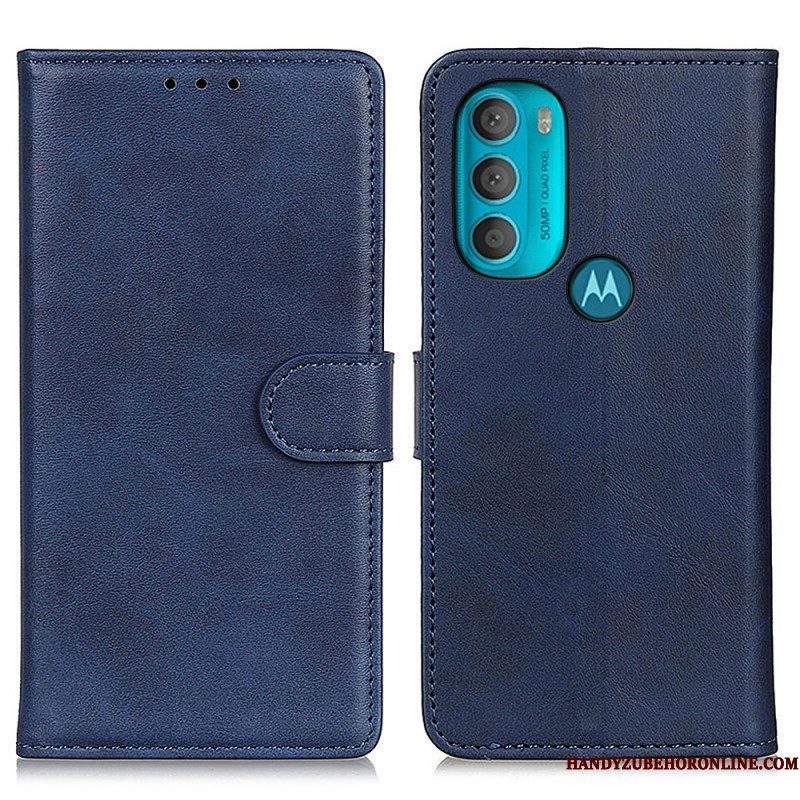 Folio-hoesje voor Moto G71 5G Retro Mat Leereffect