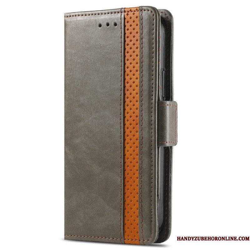 Folio-hoesje voor Motorola Edge 20 Pro Tweekleurige Dubbele Sluiting