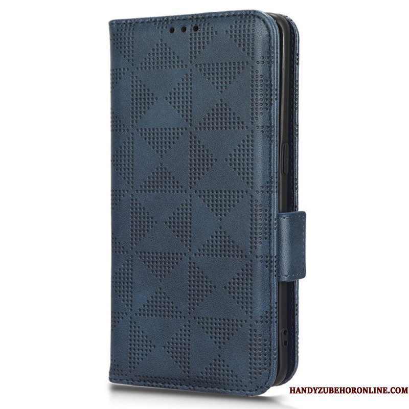 Folio-hoesje voor Motorola Edge 40 Pro Driehoeken Met Lanyard