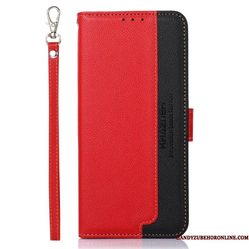 Folio-hoesje voor Motorola Edge 40 Pro Lychee-stijl Rfid Khazneh