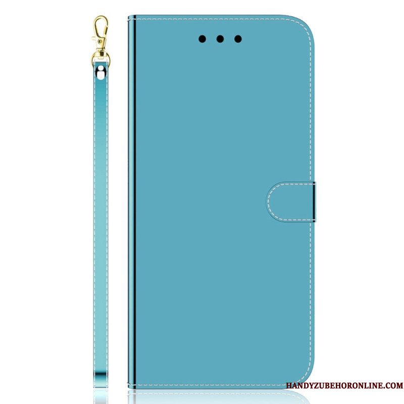 Folio-hoesje voor Samsung Galaxy A14 / A14 5G Spiegel En Lanyard