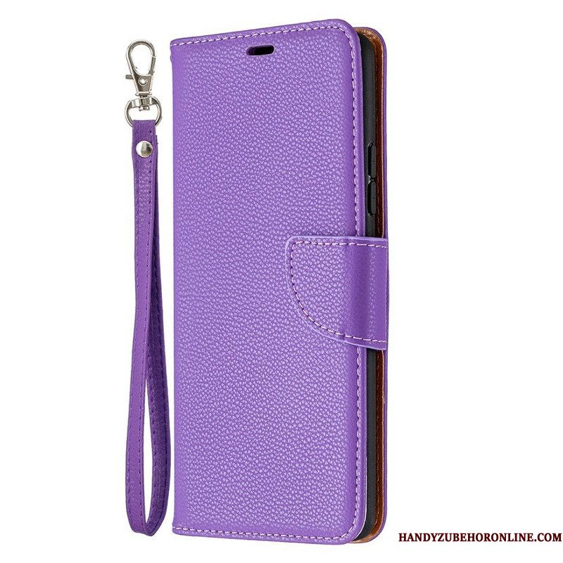 Folio-hoesje voor Samsung Galaxy A42 5G Flip Case Lychee Rabat Schuin