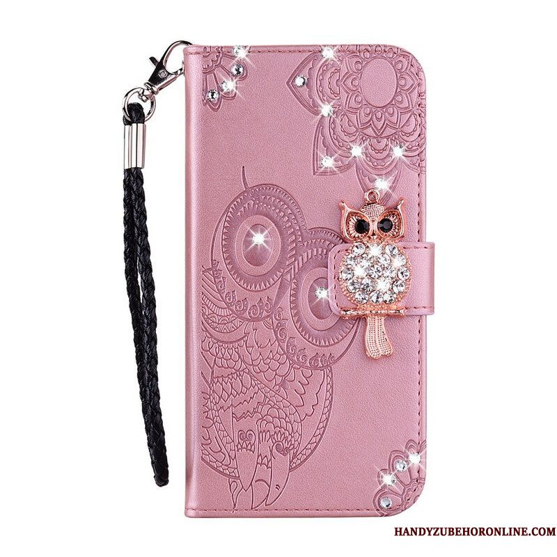 Folio-hoesje voor Samsung Galaxy A42 5G Uil Mandala En Charme