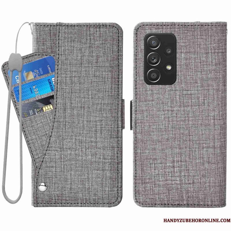 Folio-hoesje voor Samsung Galaxy A53 5G Jeans Met Roterende Kaarthouder