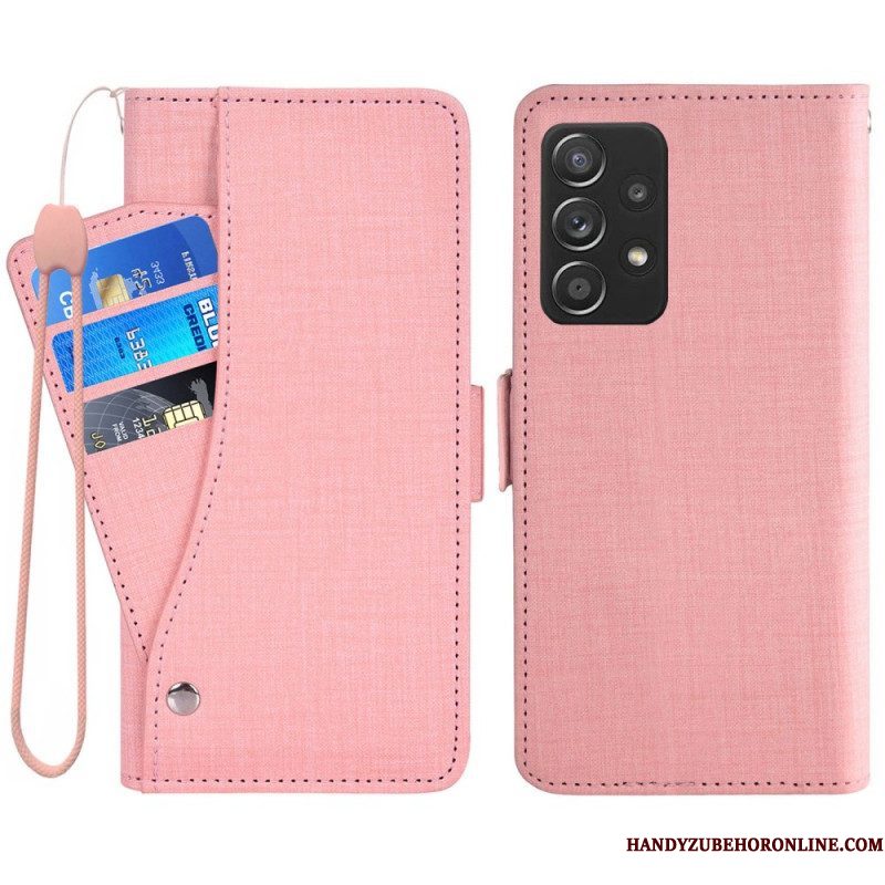 Folio-hoesje voor Samsung Galaxy A53 5G Jeans Met Roterende Kaarthouder