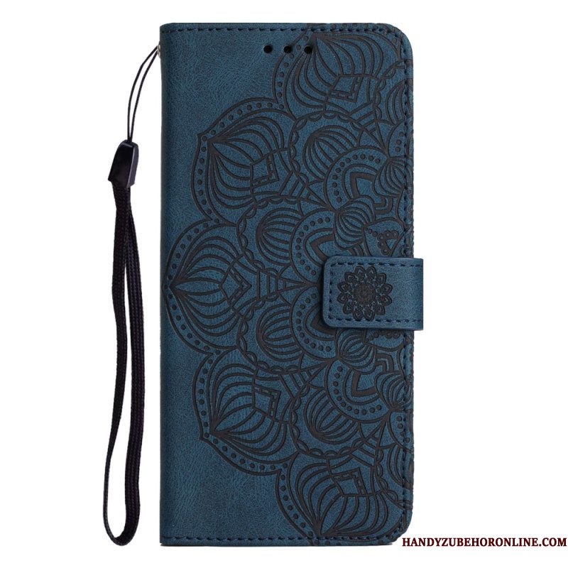 Folio-hoesje voor Samsung Galaxy A54 5G Met Ketting Strappy Mandala-afdruk