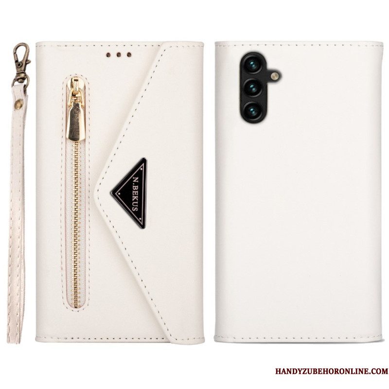 Folio-hoesje voor Samsung Galaxy A54 5G N.bekus Lanyard En Schouderriem