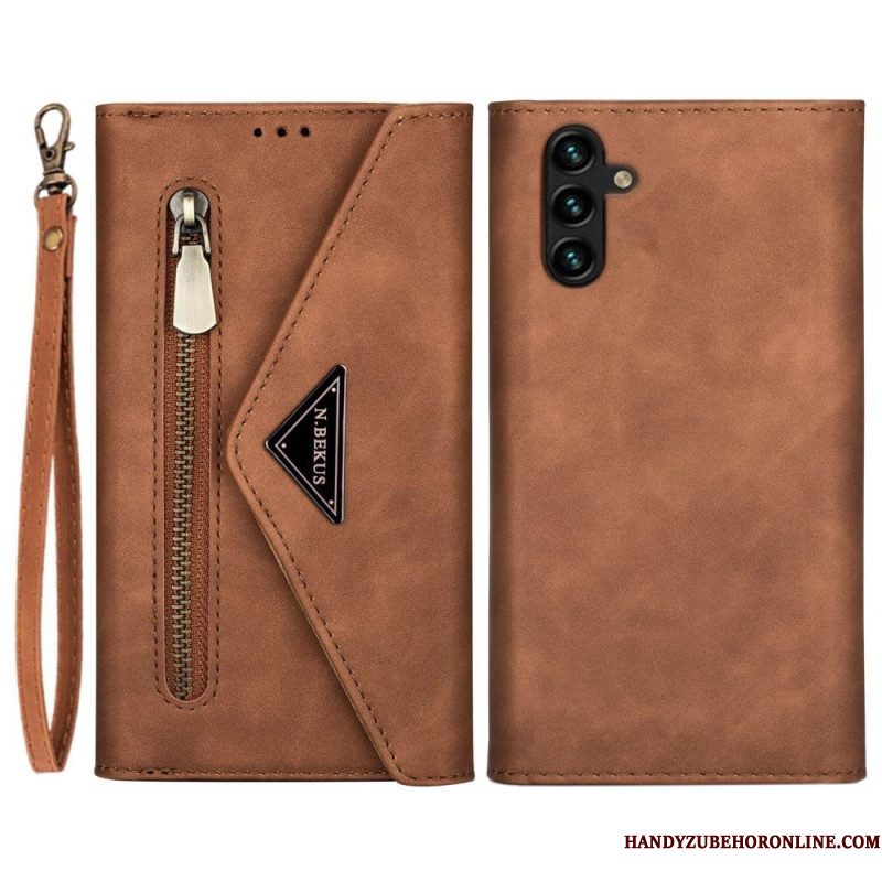 Folio-hoesje voor Samsung Galaxy A54 5G N.bekus Lanyard En Schouderriem