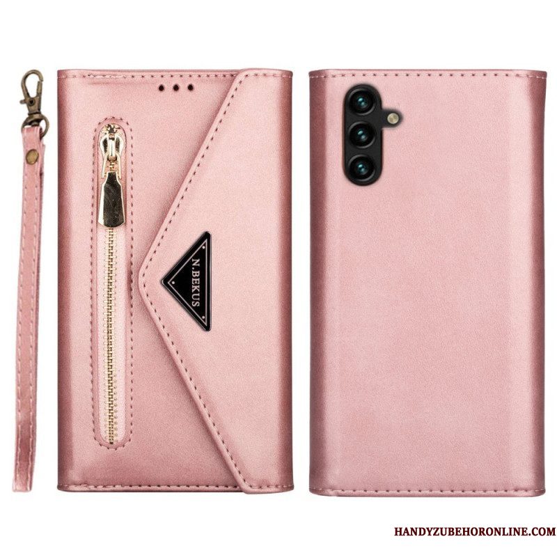 Folio-hoesje voor Samsung Galaxy A54 5G N.bekus Lanyard En Schouderriem