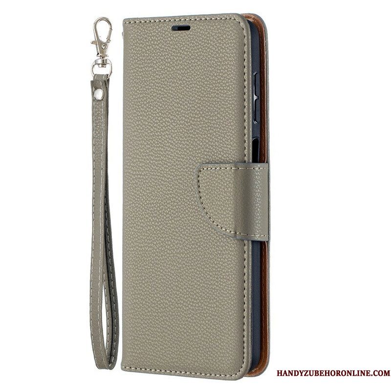 Folio-hoesje voor Samsung Galaxy M12 / A12 Flip Case Lychee Rabat Schuin