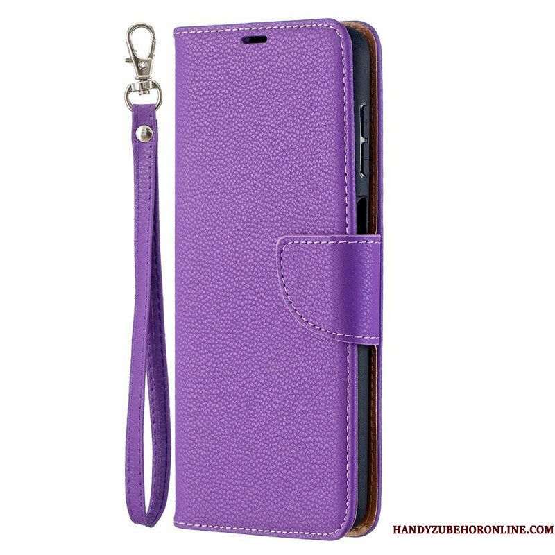 Folio-hoesje voor Samsung Galaxy M12 / A12 Flip Case Lychee Rabat Schuin