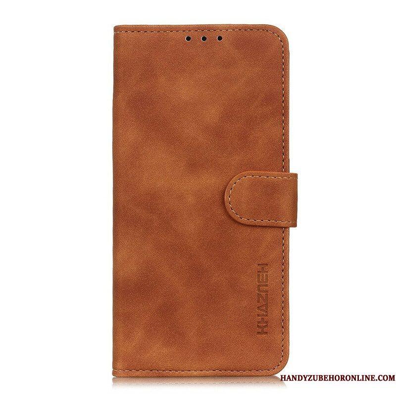 Folio-hoesje voor Samsung Galaxy M12 / A12 Khazneh Vintage Leereffect