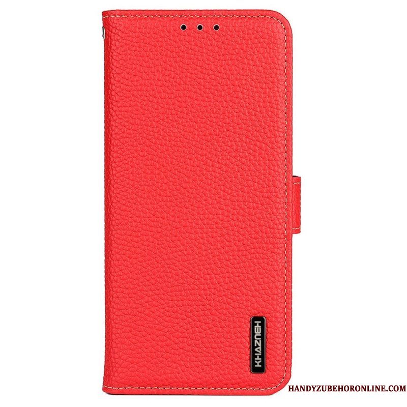 Folio-hoesje voor Samsung Galaxy M13 Khazneh Lychee Leer