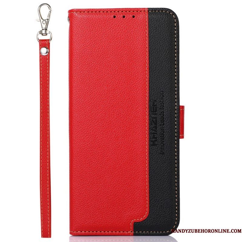 Folio-hoesje voor Samsung Galaxy M13 Lychee-stijl Rfid Khazneh