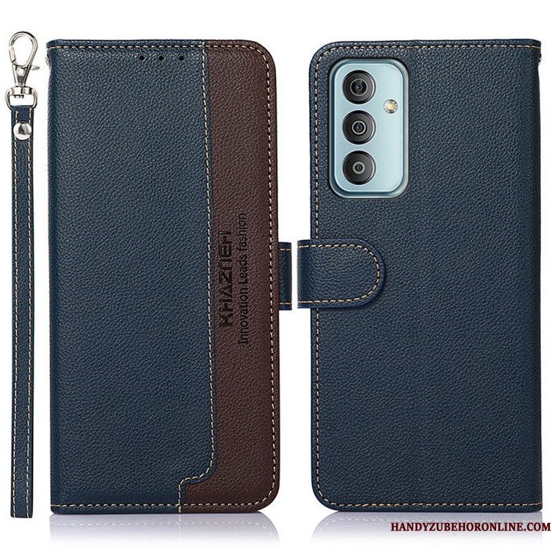 Folio-hoesje voor Samsung Galaxy M23 5G Lychee-stijl Rfid Khazneh