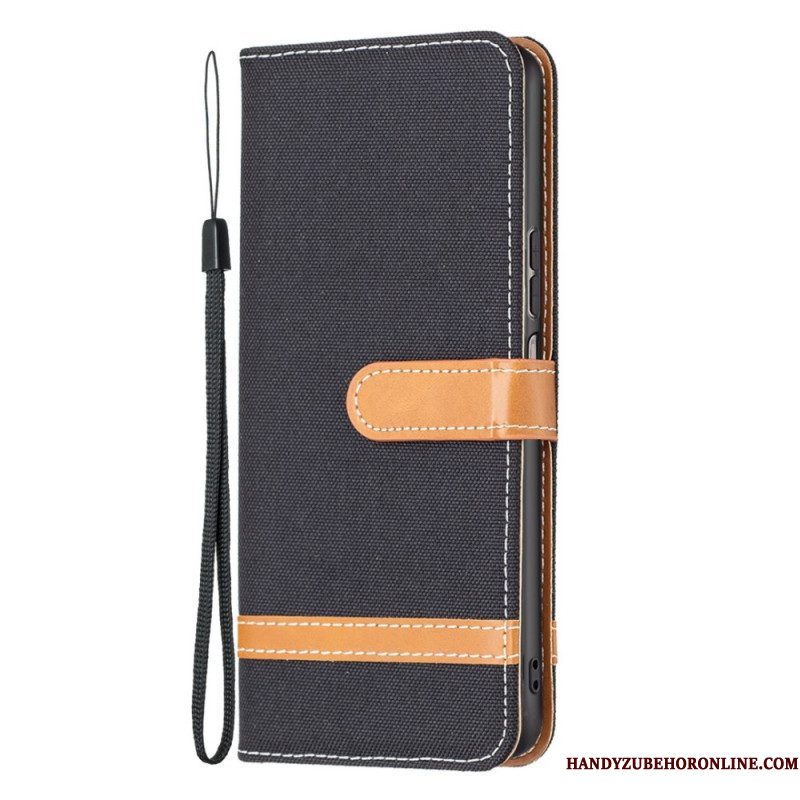 Folio-hoesje voor Samsung Galaxy M23 5G Stof Met Riem