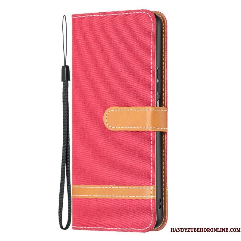 Folio-hoesje voor Samsung Galaxy M23 5G Stof Met Riem